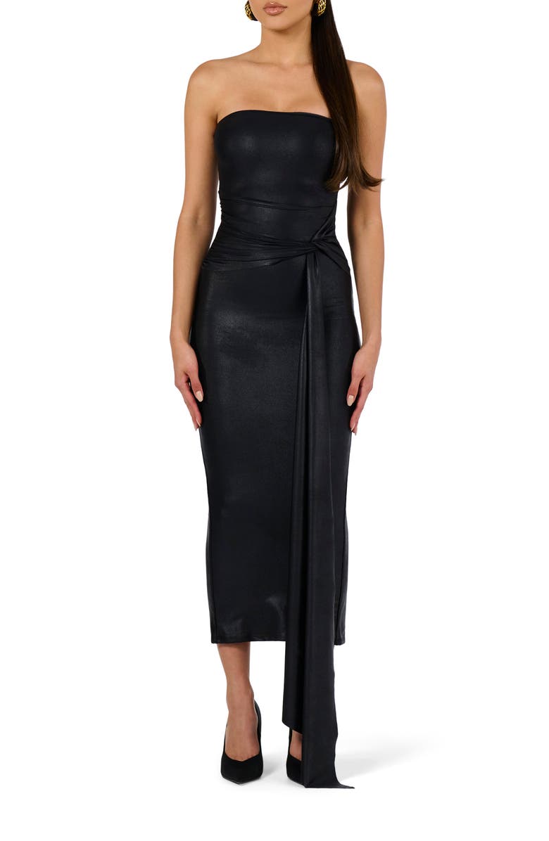 Naked Wardrobe Drip Draped Midi Dress, Main, color,