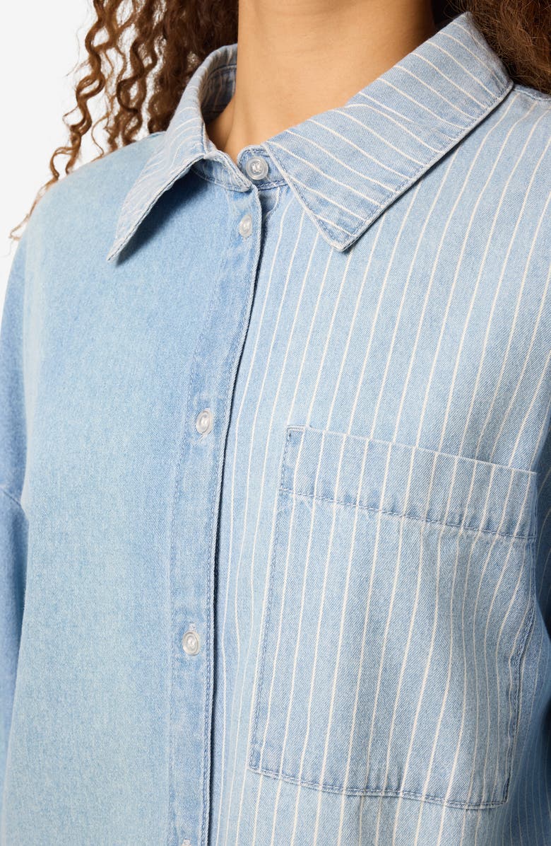 Noisy may Katri Oversize Denim Shirt, Alternate, color, Light Blue Denim