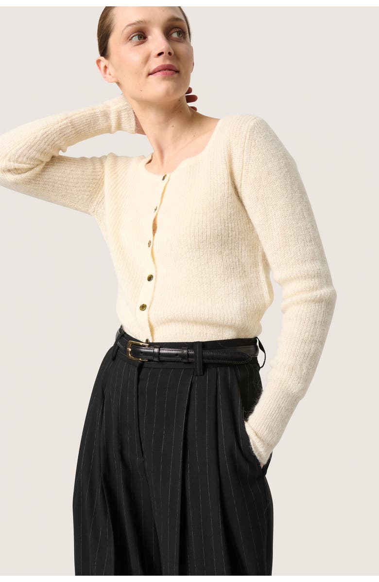 Soaked in Luxury Sltuesday Slim Fit Button Cardigan, Main, color, Whisper White