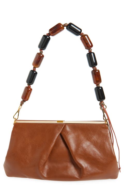 Pleated Leather Clutch