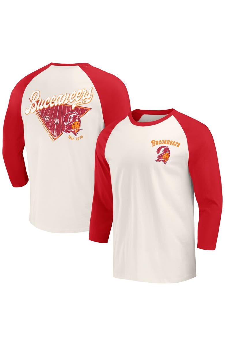 Darius Rucker Collection by Fanatics Men's Darius Rucker Collection by Fanatics Red/White Tampa Bay Buccaneers Raglan 3/4 Sleeve T-Shirt, Alternate, color, 