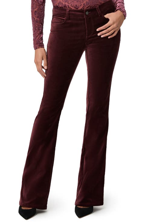 Laurel Canyon Low Rise Bootcut Velvet Jeans (Dark Oxblood)