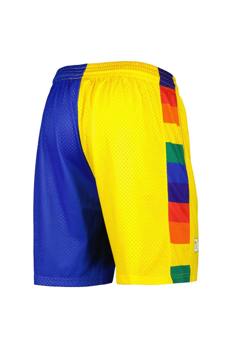 Men's Mitchell & Ness Royal/Gold Denver Nuggets Hardwood Classics 1991 Split Swingman Shorts, Alternate, color, Royal
