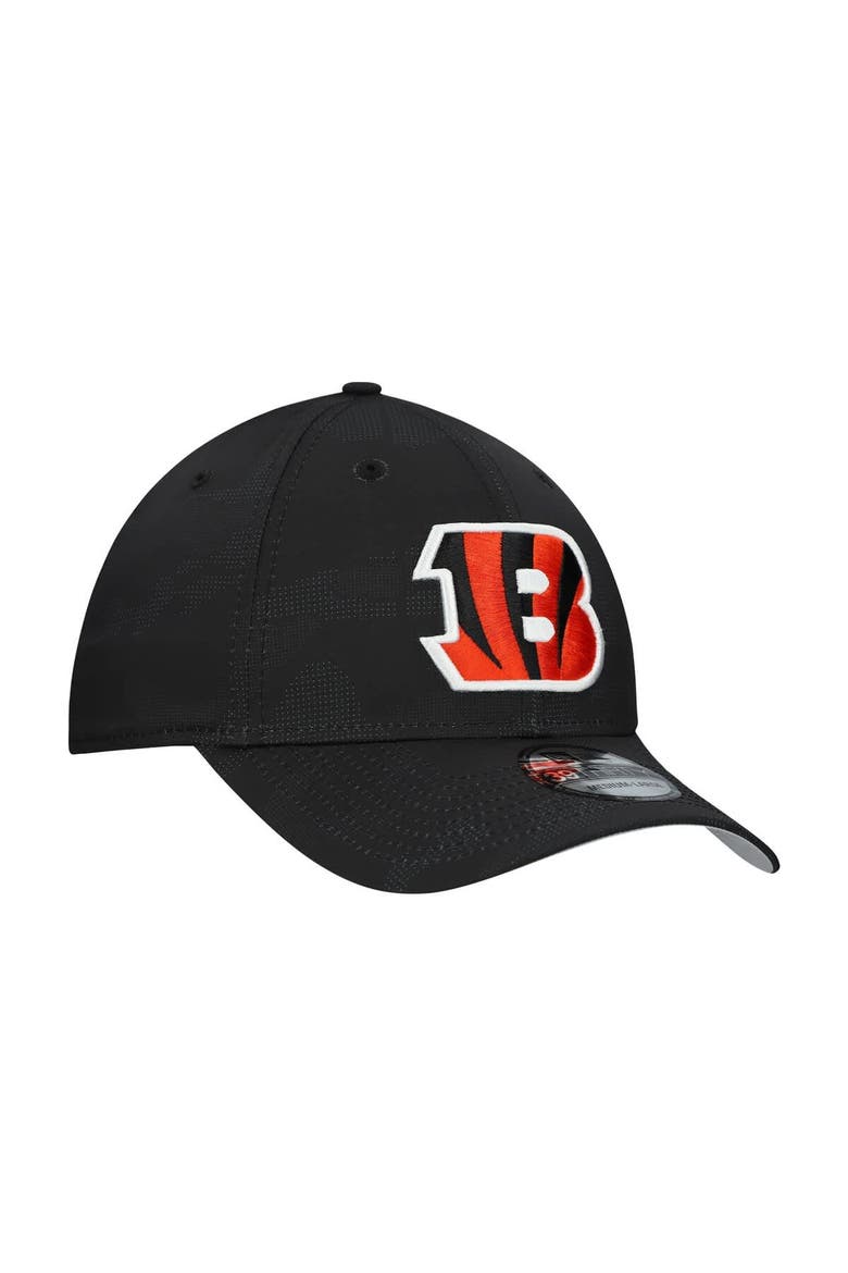 Men's New Era  Black Cincinnati Bengals Tonal Camo 39THIRTY Stretch Fit Hat, Alternate, color, Black