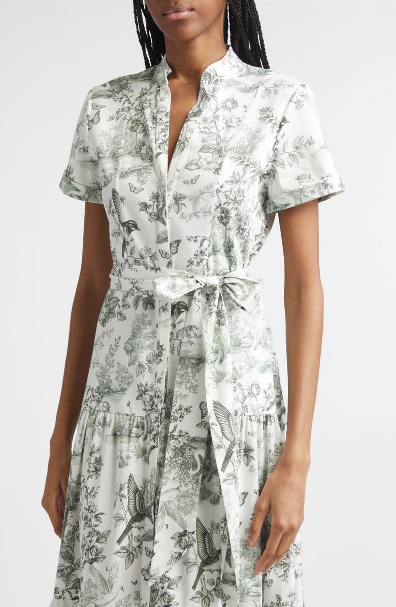 Alice + Olivia Lucy Toile Print Belted Maxi Shirtdress, Alternate, color, Daybreak