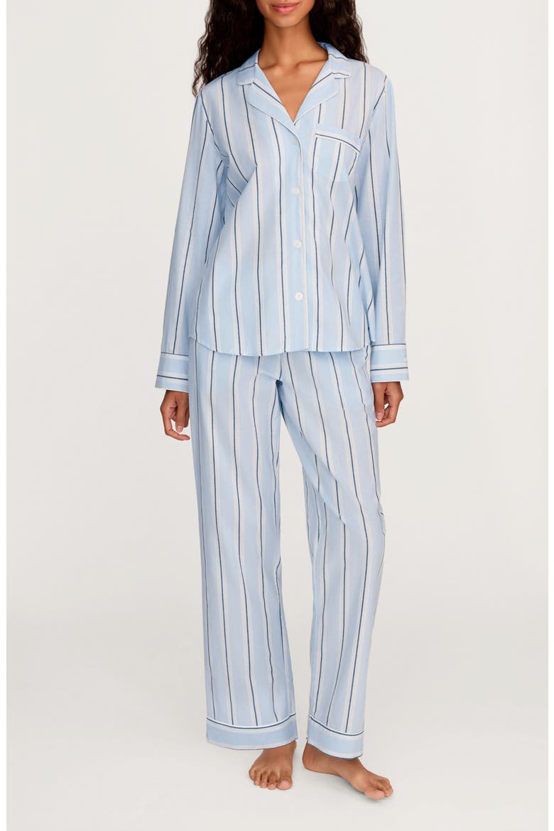 Cotton Twill Pajama Set, Main, color, BLUE