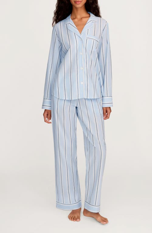 Petite Plume Cotton Twill Pajama Set in Blue at Nordstrom, Size Large