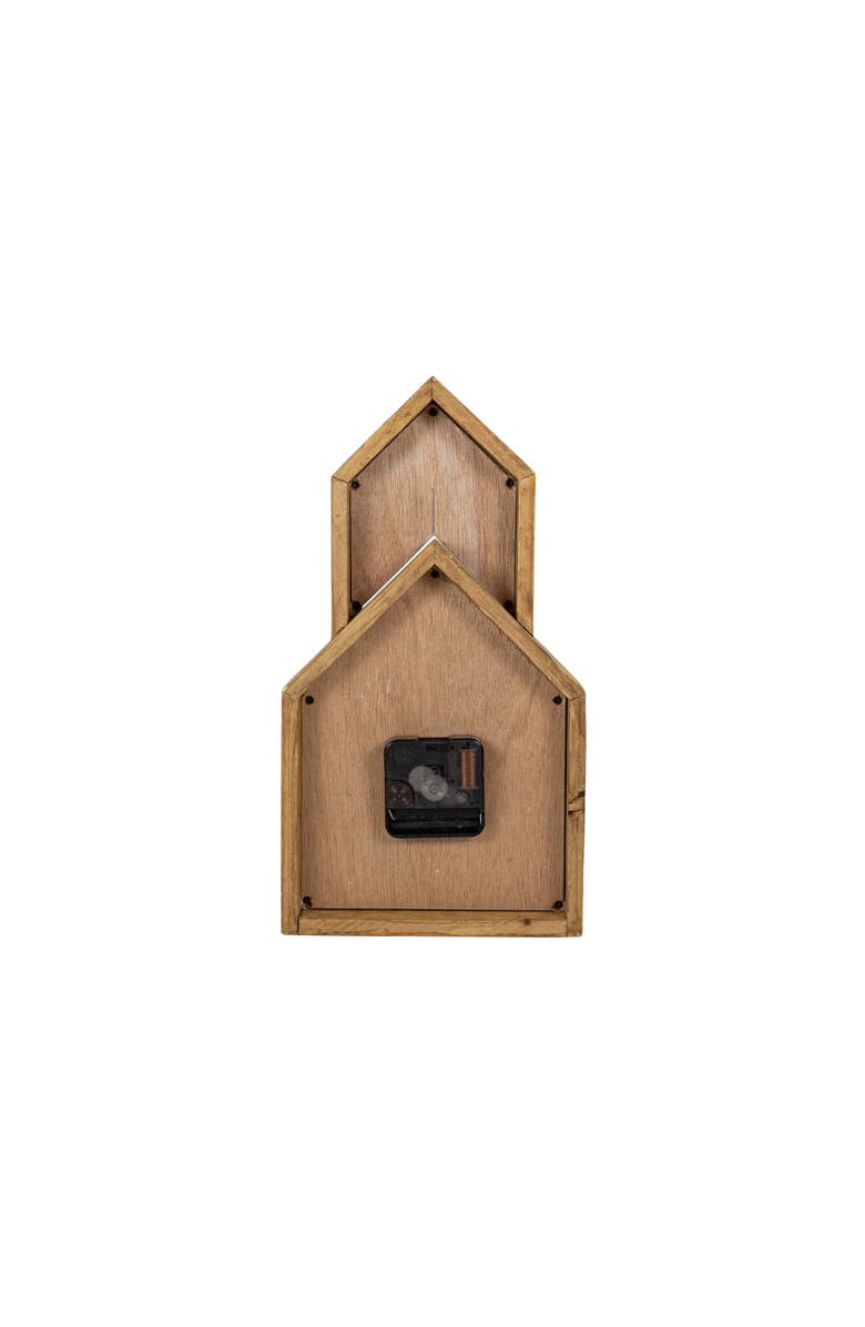 Foreside Home and Garden Church Tabletop Clock Wood MDF & Glass, Alternate, color, Brown