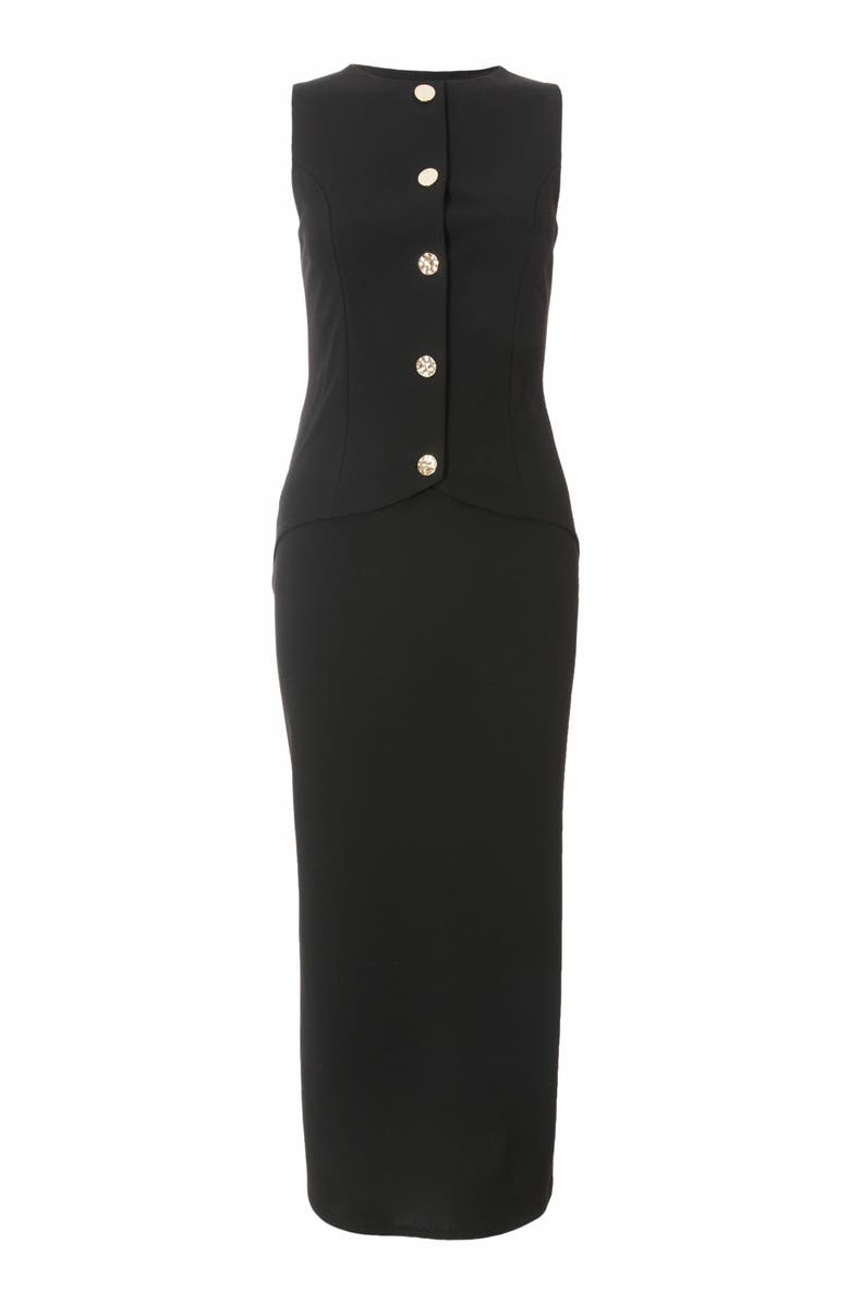 QUIZ 2 In 1 Scuba Crepe Waistcoat and Skirt Dress, Alternate, color, 