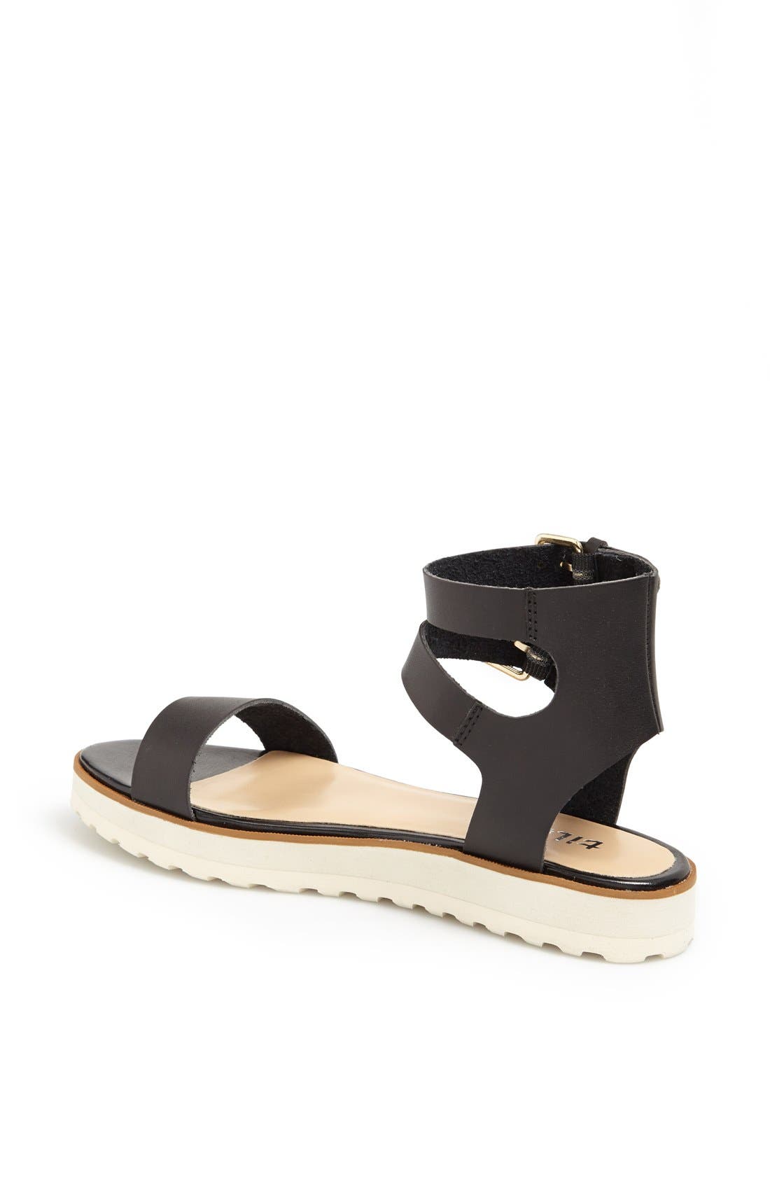 'Manda' Platform Ankle Strap Sandal, Alternate, color, BLACK