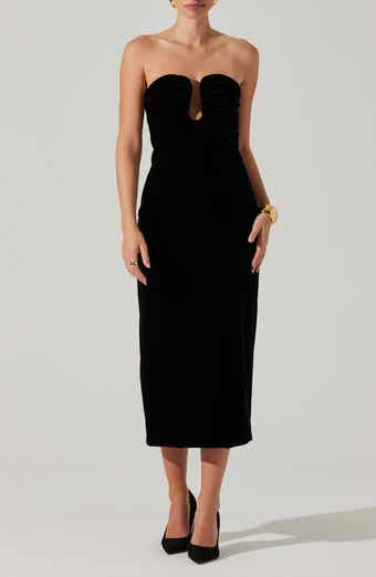 ASTR the Label Arista Strapless Velvet Midi Dress