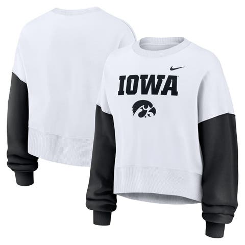 売れ筋商品|||ナイキ カットソー トップス レディース Women's White Michigan Wolverines Color-Block Oversized Cropped Pullover Sweatshirt White, Navy Women's Nike White Michigan Wolverines Color-Block Oversized