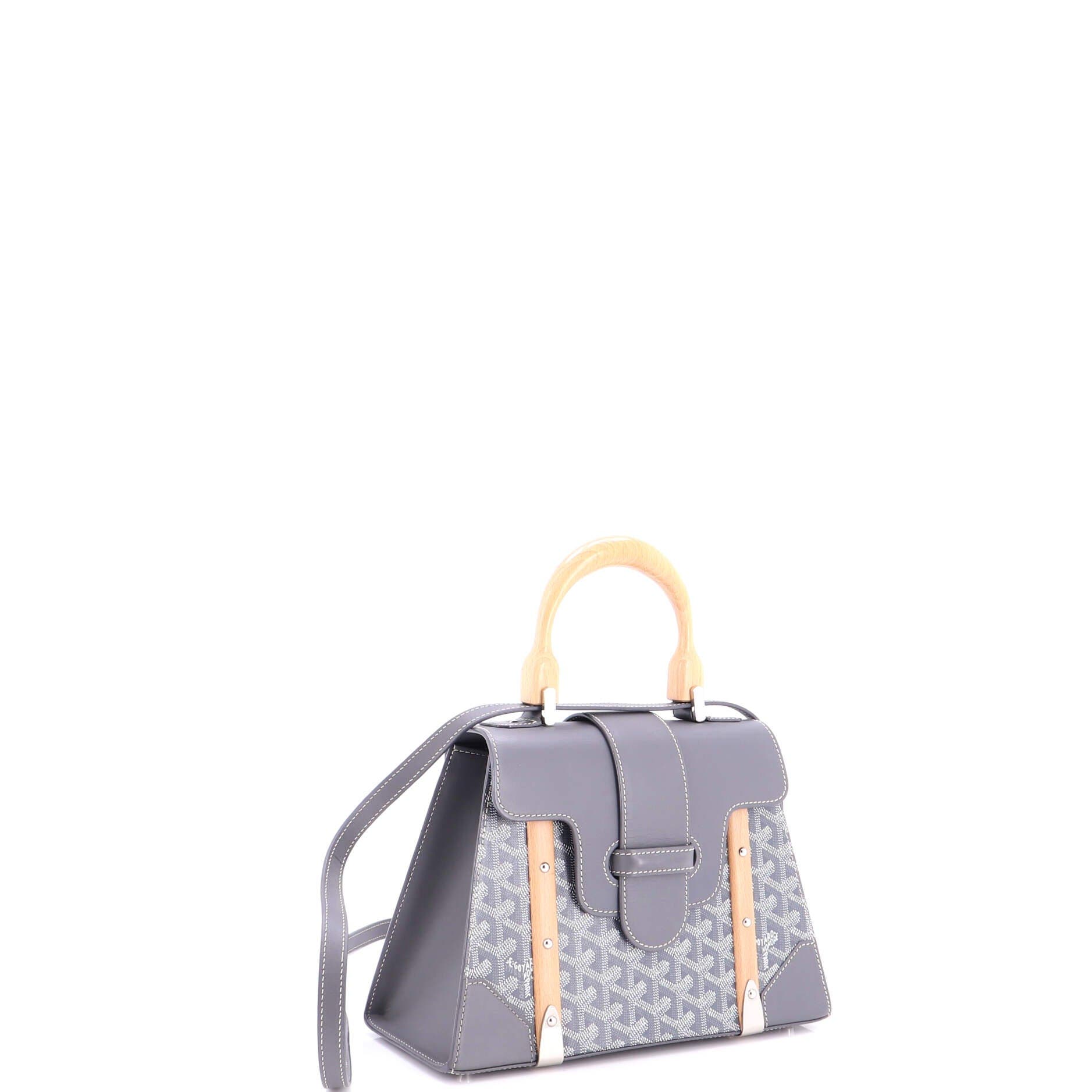 Saigon Top Handle Bag Coated Canvas with Leather PM, Alternate, color, Grey