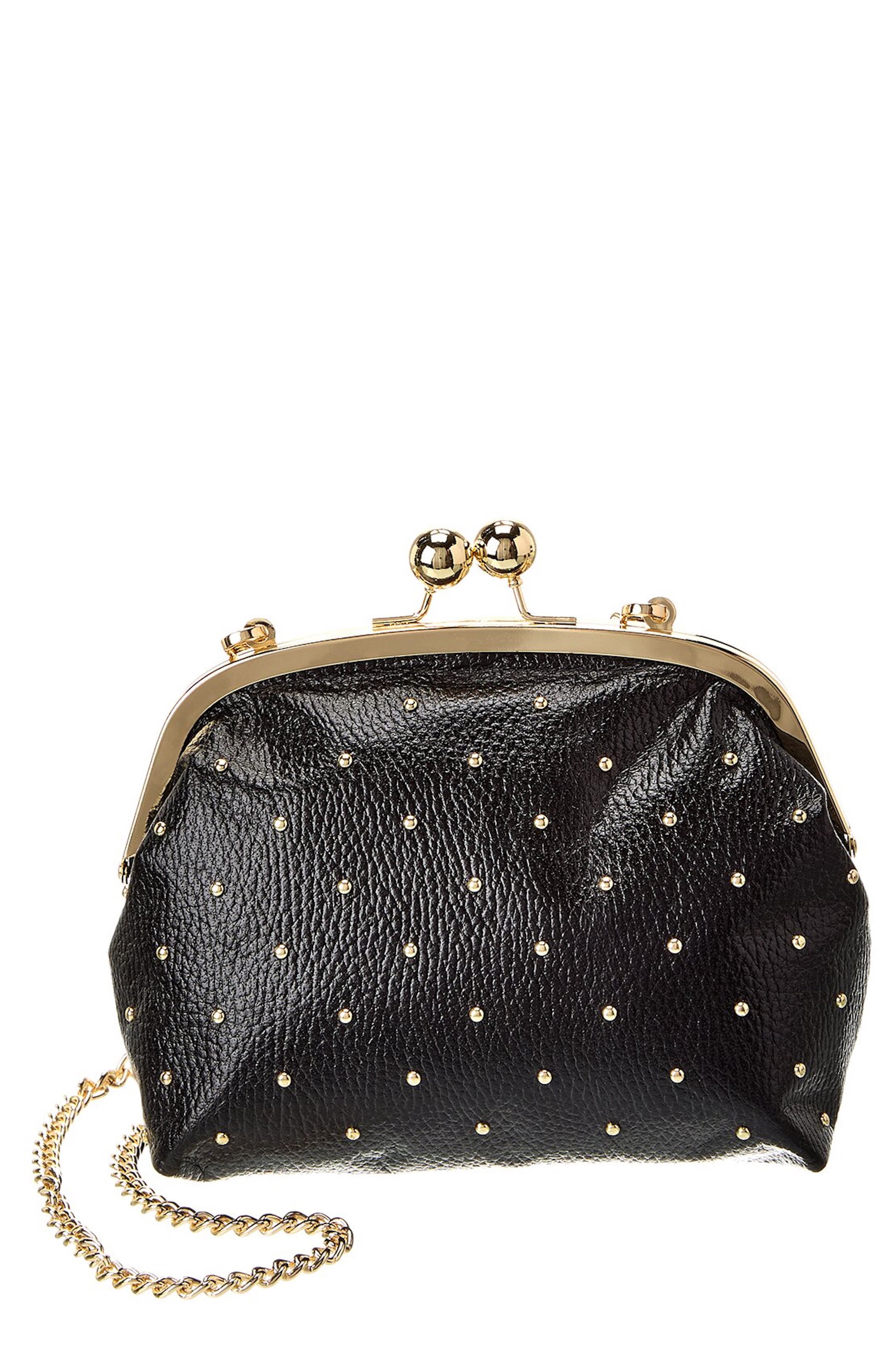 Persaman New York Studded Leather Clutch, Main, color, 