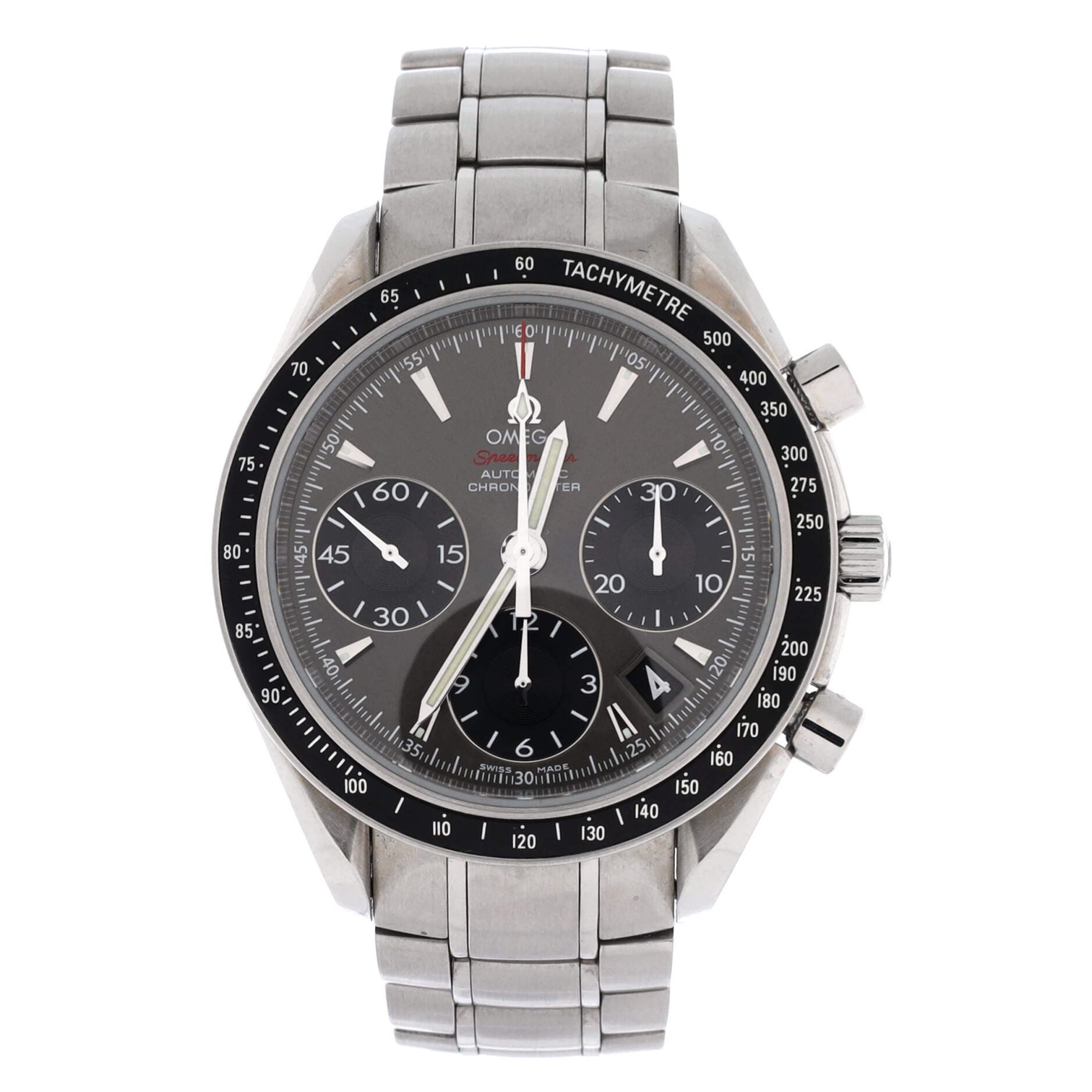 Speedmaster Date/Day-Date Chronograph Automatic Watch Stainless Steel 40, Main, color, Metallic Silver