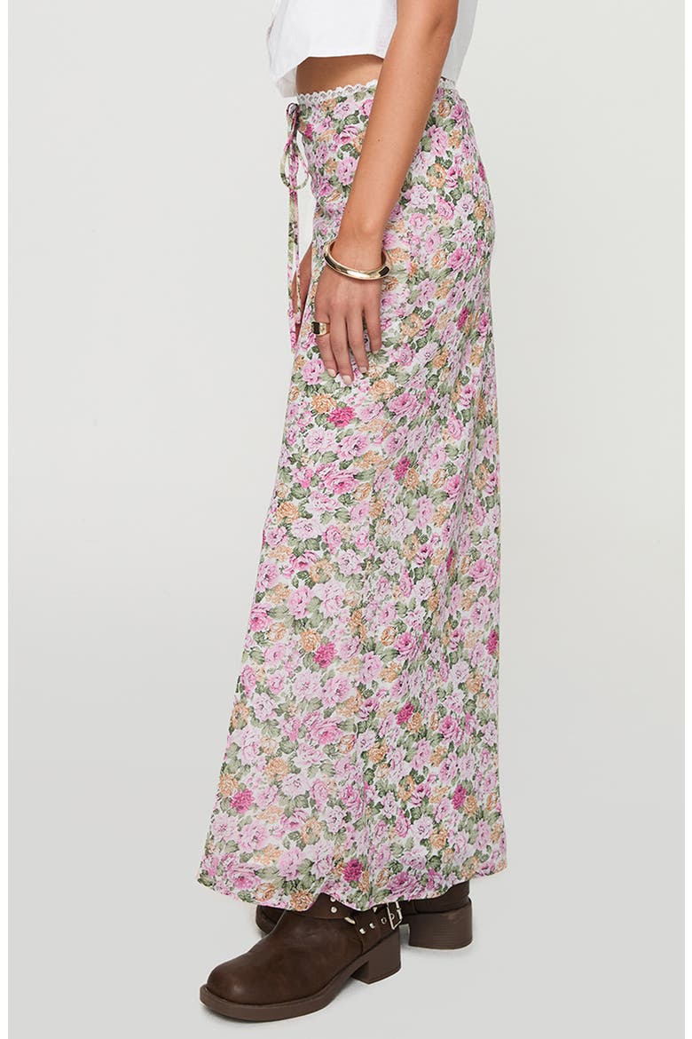 Emily Floral Print Tie Waist Maxi Skirt, Alternate, color, PINK