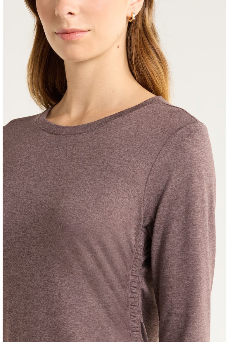 Restore Soft Lite Ruched Long Sleeve T-Shirt, Alternate, color, GREY PLUM