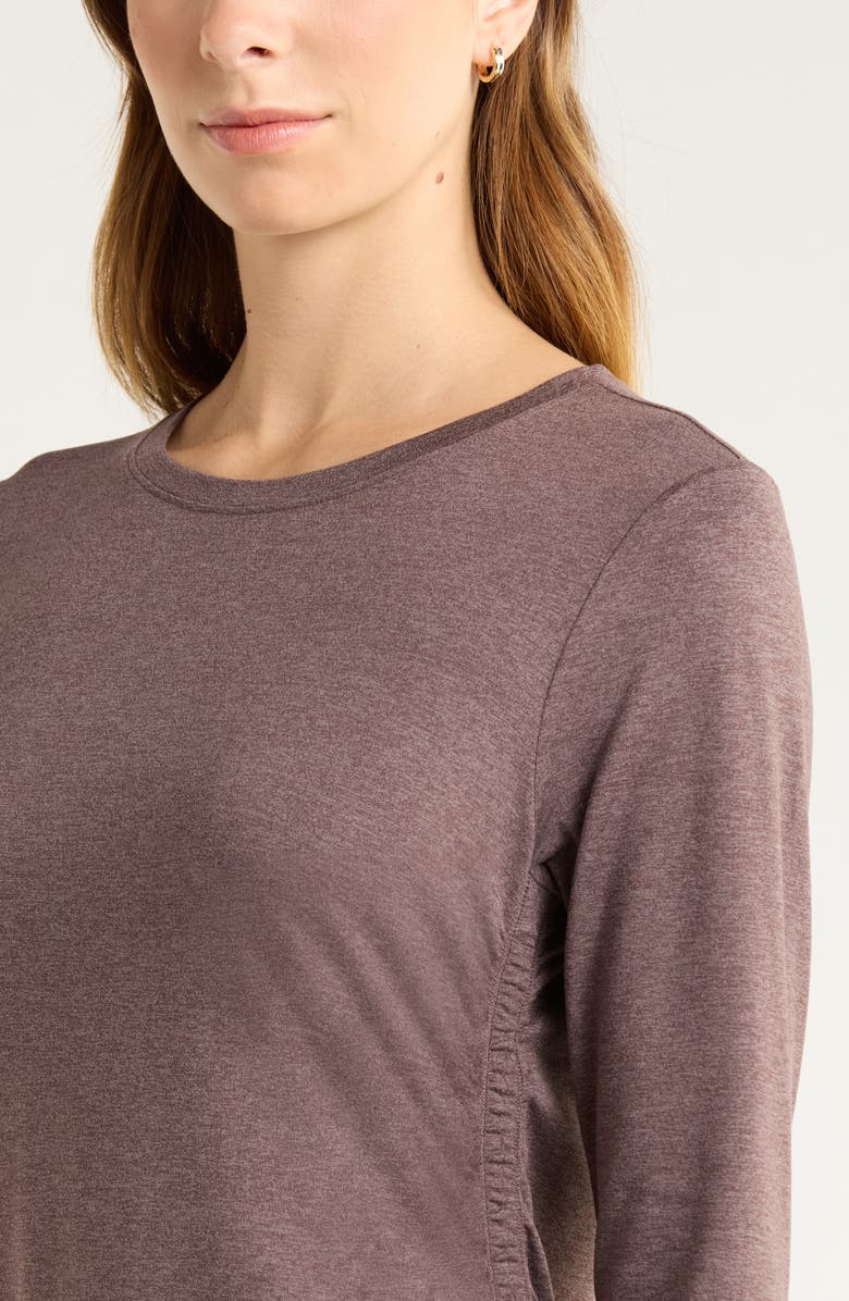 Zella Restore Soft Lite Ruched Long Sleeve T-Shirt, Alternate, color, Grey Plum