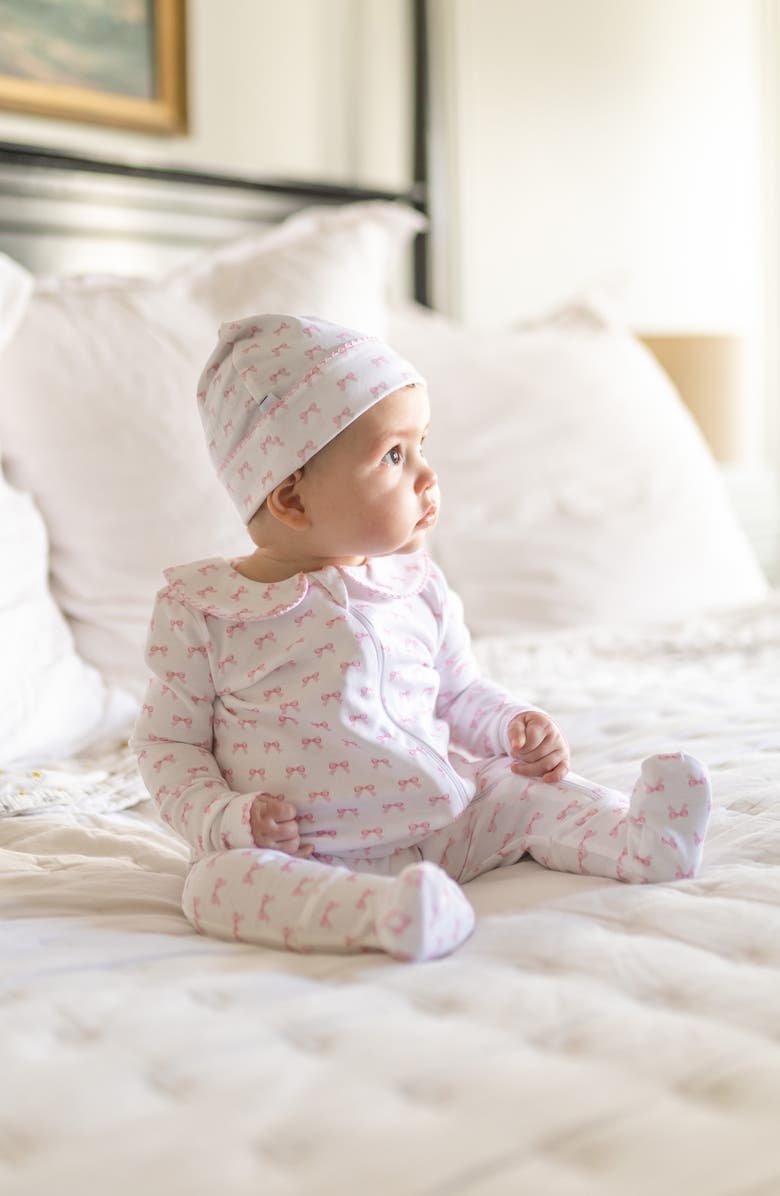 Paper Cape Peter Pan Collar Fitted Pima Cotton One-Piece Pajamas, Alternate, color, 