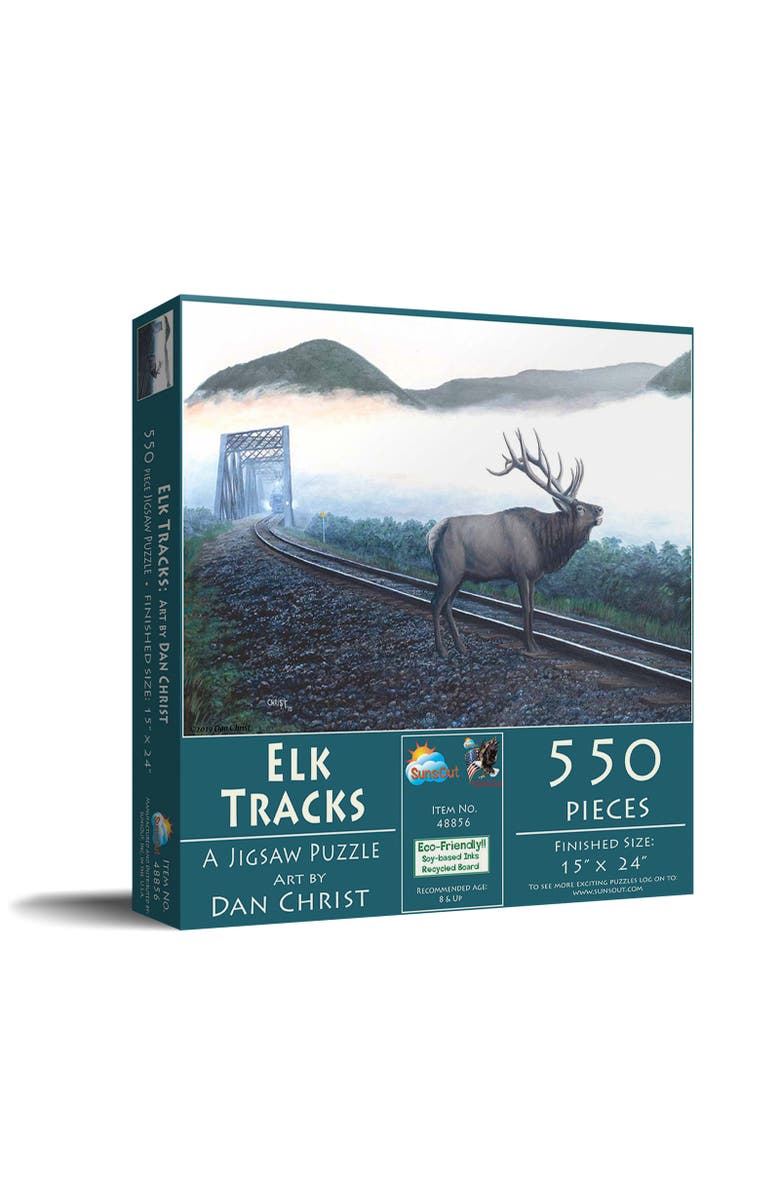 Sunsout Elk Tracks 550 piece Jigsaw Puzzle for Adults, Main, color, Multicolor