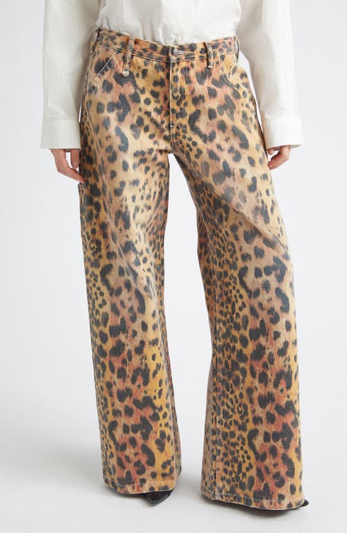 R13 Darcy Flare Leg Jeans In Animal Print