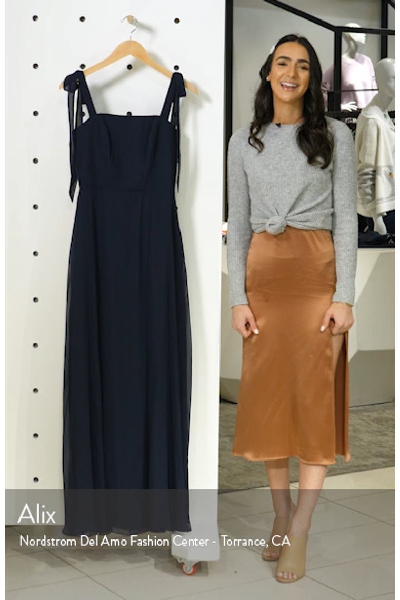 Shoulder Tie Chiffon A-Line Gown video
