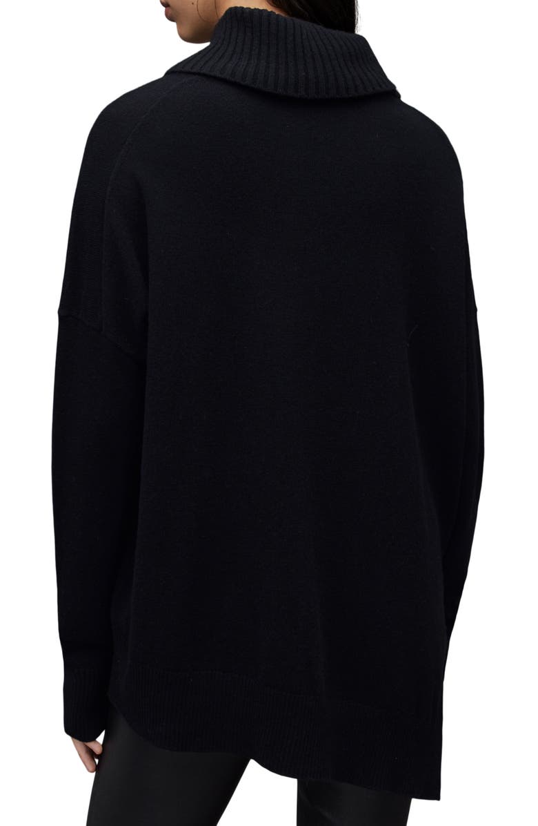 AllSaints Whitby Cashere & Wool Asymmetric Turtleneck Sweater, Alternate, color, 