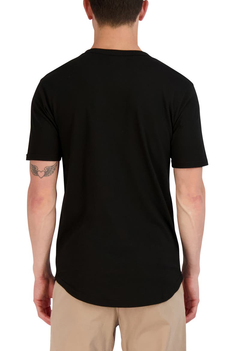 Scallop Supima Crewneck Tee, Alternate, color, BLACK