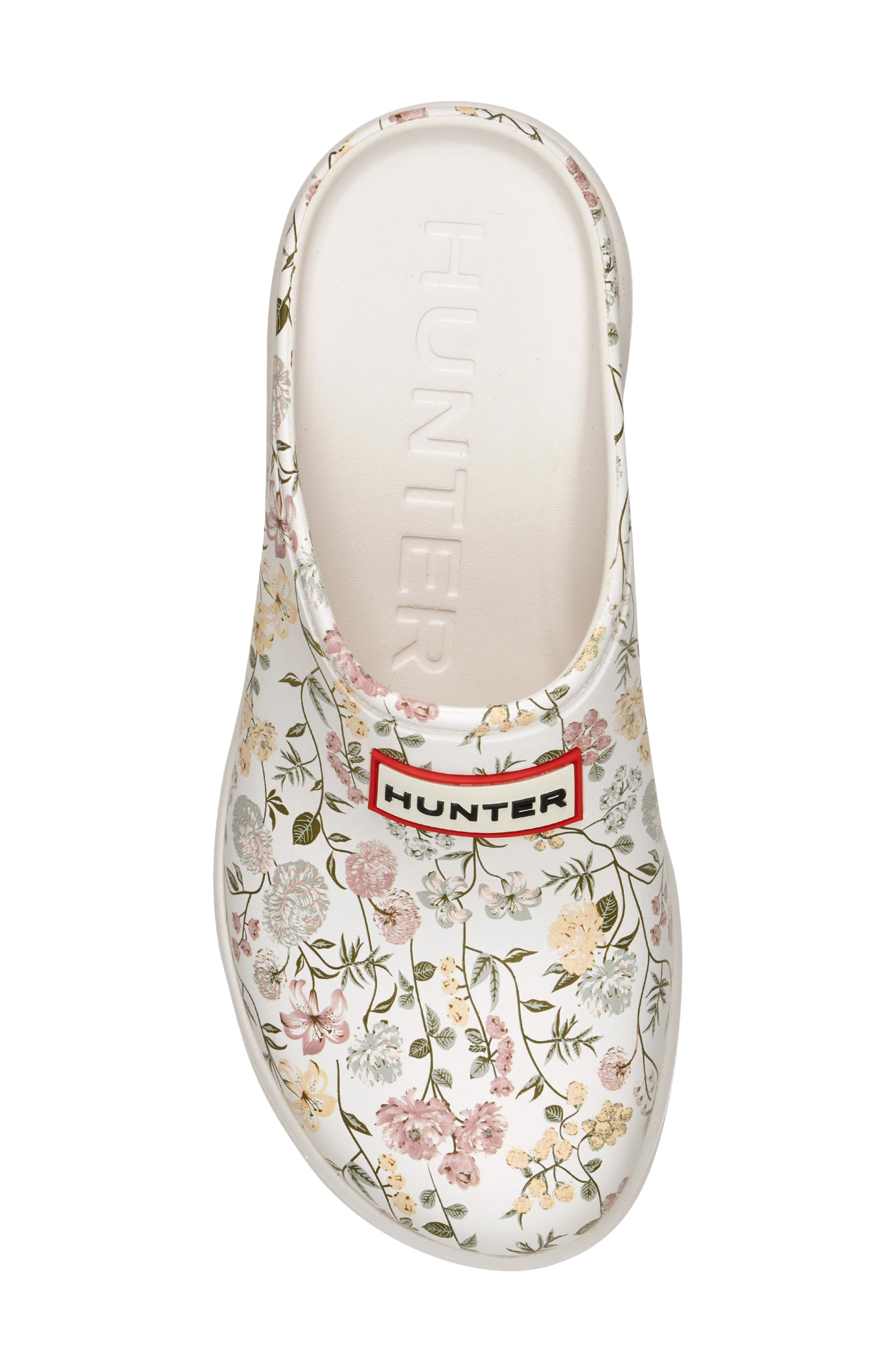 Hunter Anika Floral Waterproof Clog, Alternate, color, Ivory