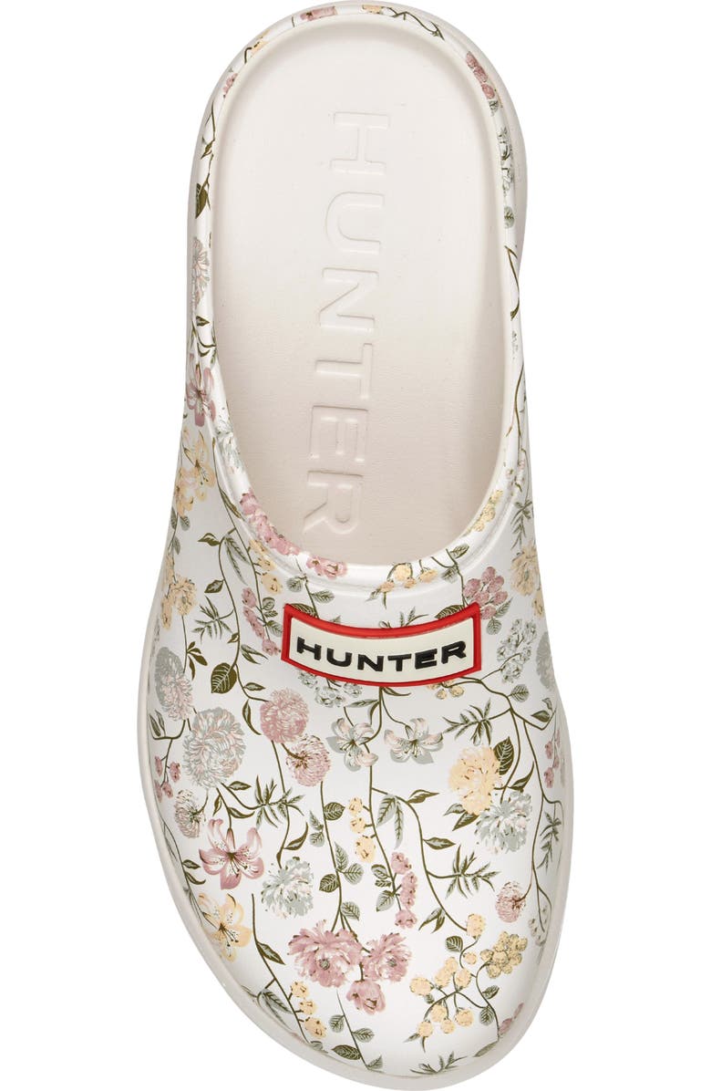 Hunter Anika Floral Waterproof Clog, Alternate, color, Ivory