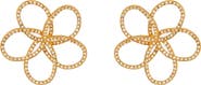 Oscar de la Renta Crystal Pavé Flower Chain Earrings