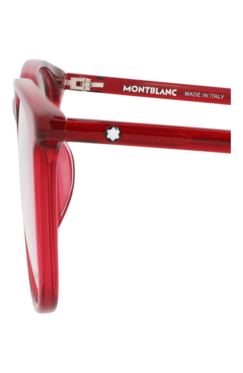 Montblanc 54mm Square Optical Glasses, Alternate, color, Burgundy Transparent