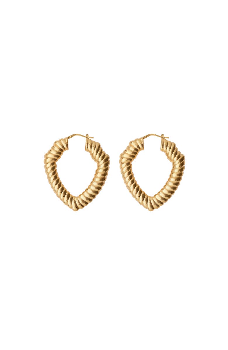 Burberry Large Shield Twisted Hoop Earrings, Main, color, Gold