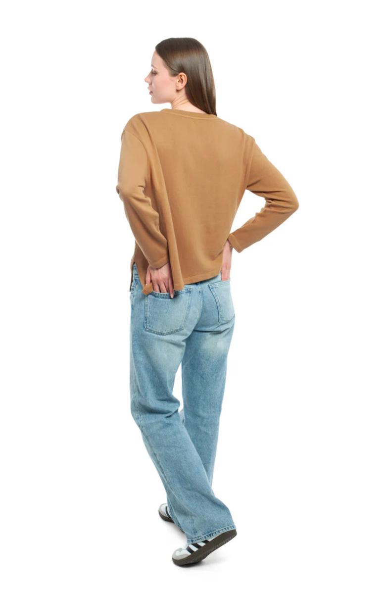 Wilt Round Neck Sweatshirt, Alternate, color, Medium Brown