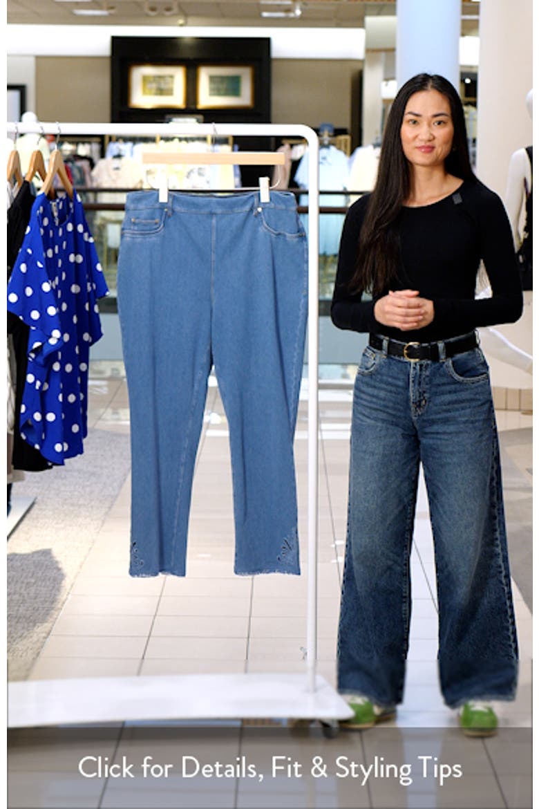 Yori Eyelet Fringe Hem Crop Straight Leg Jeans video