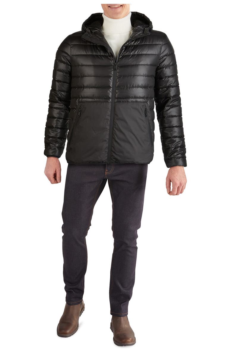 Kenneth Cole Hooded Midweight Quilted Zip Jacket, Main, color, 