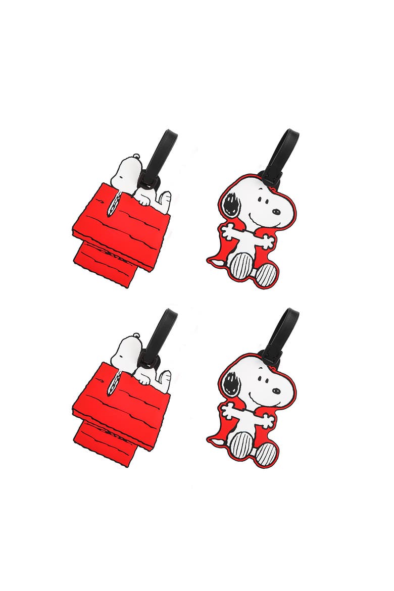 Snoopy Luggage Tag, Set of 4, Main, color, Red, white