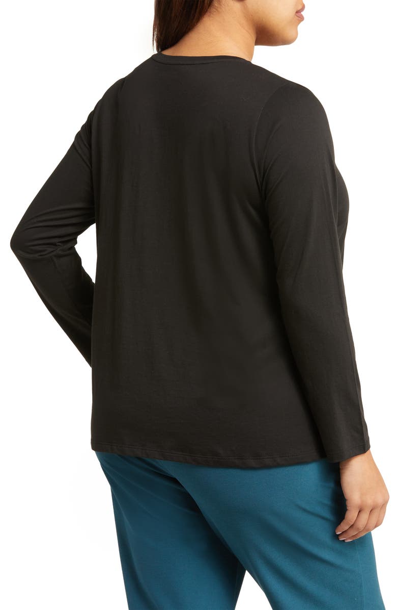 Eileen Fisher Round Neck Organic Cotton Long Sleeve Top, Alternate, color, 