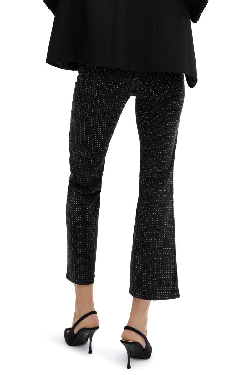 MANGO Strass Rhinestone Ankle Straight Leg Jeans, Alternate, color, 