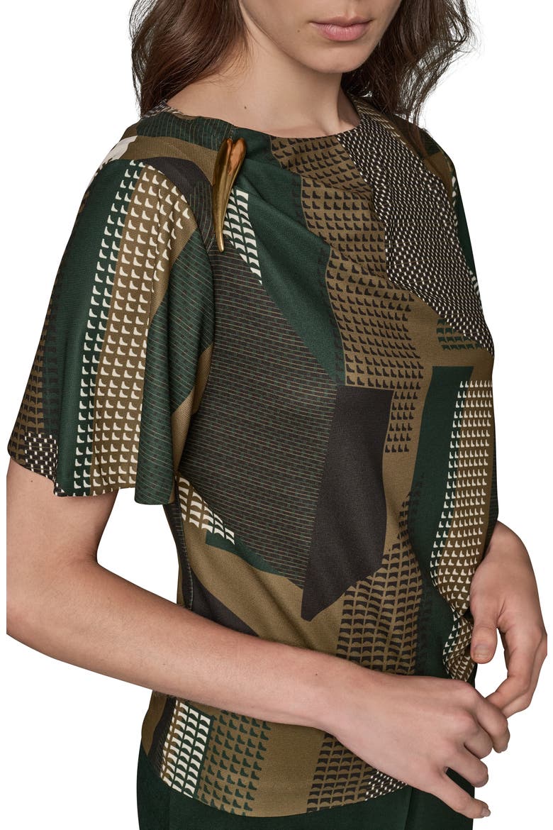Ruched Boat Neck Jersey Top, Alternate, color, OLV BRINE/