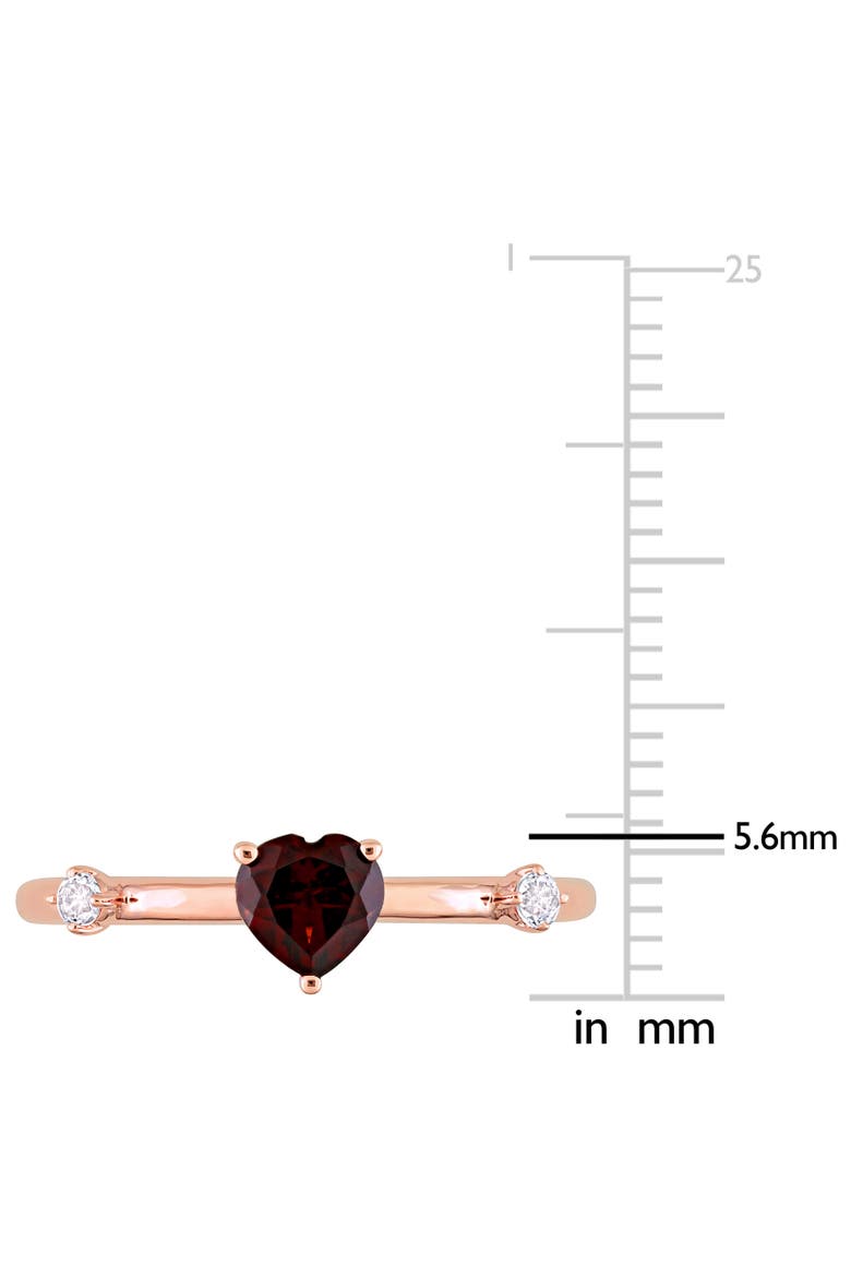 Garnet & White Topaz Stackable Ring 10k, Alternate, color, Garnet