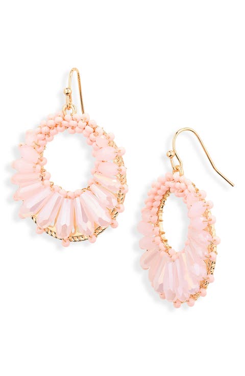 Beaded Circle Drop Earrings