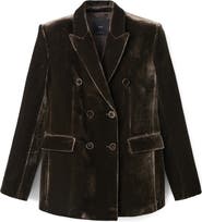 MANGO Double Breasted Velvet Blazer