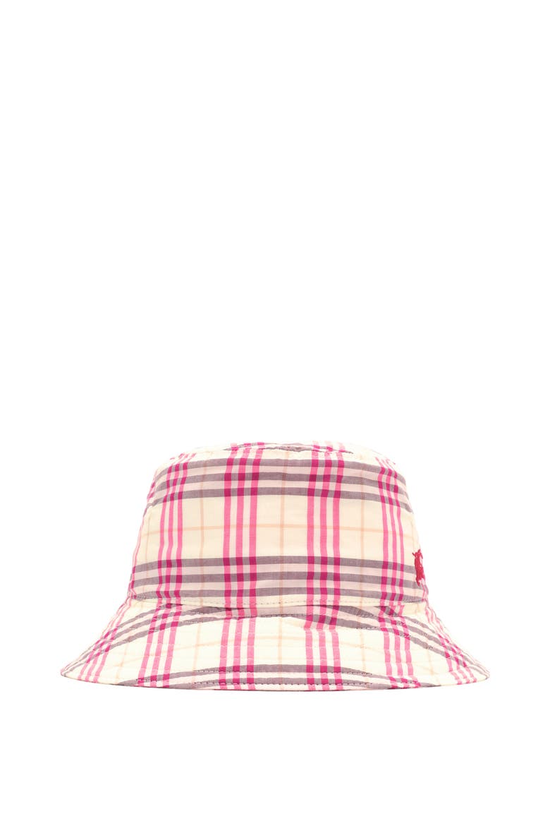 Check Cotton Bucket Hat, Main, color, Aubergine purple