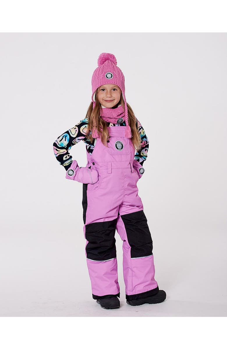 Deux par Deux Girl Solid Play Overall Snow Bib, Main, color, Purple