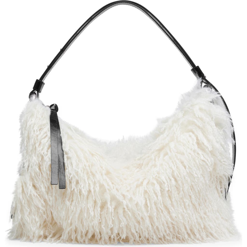 Marc Jacobs Scene Grunge Large Faux Fur Shoulder Bag in Ivory at Nordstrom