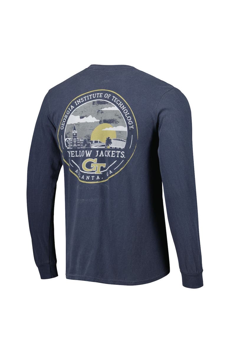 IMAGE ONE Men's Navy Georgia Tech Yellow Jackets Circle Campus Scene Long Sleeve T-Shirt, Alternate, color, 