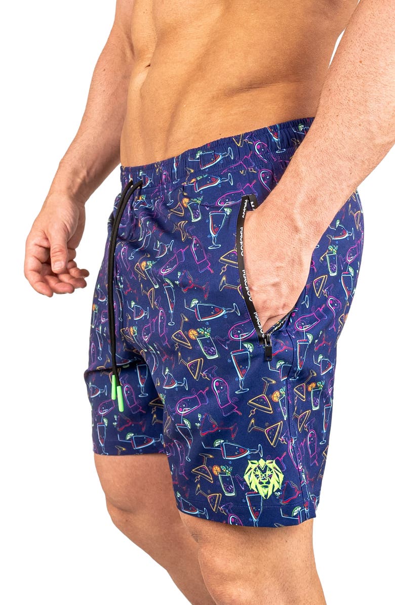 Maceoo Swim Lion Cocktail Swim Trunks, Alternate, color, Blue