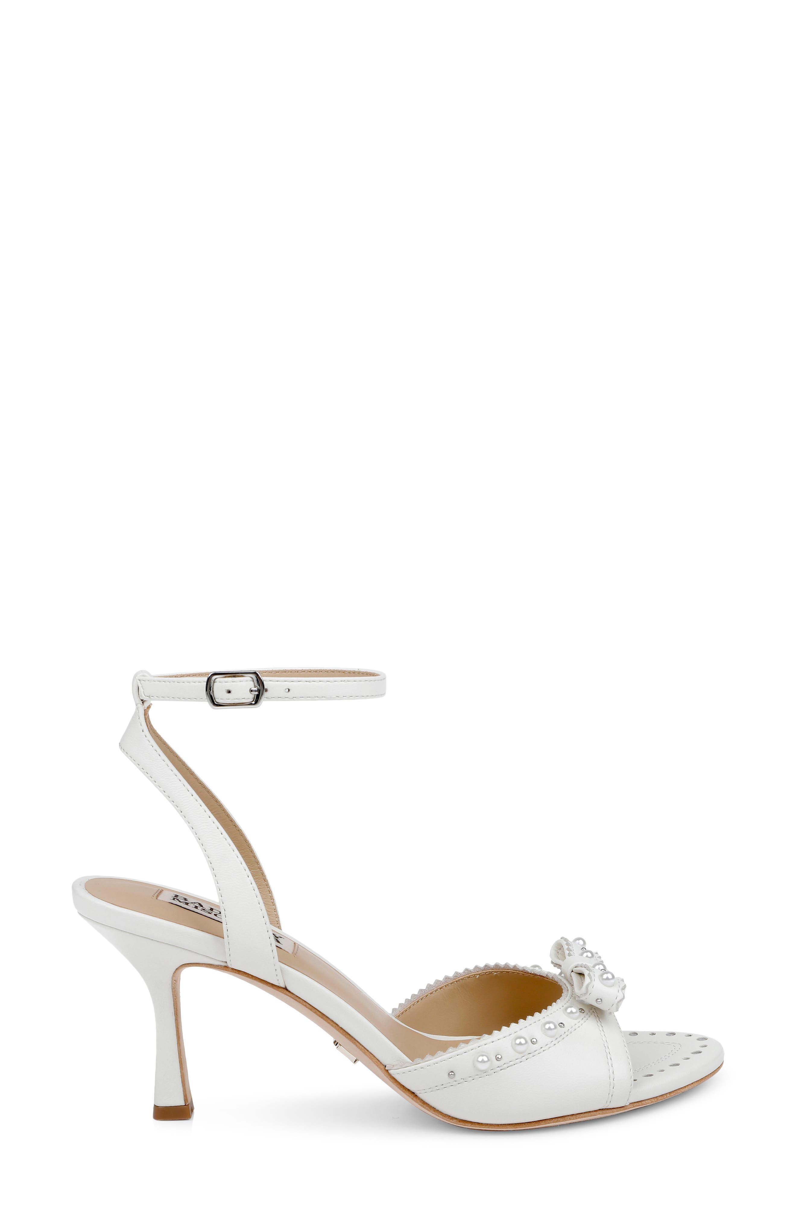 Badgley Mischka Bridal Giuliana Ankle Strap Sandal, Alternate, color, White Leather