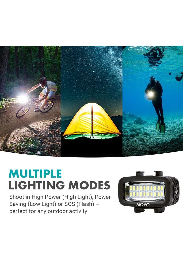 LED-WP Underwater High-Power LED Video Light - Compatible with GoPro, DSLR, Alternate, color, Black
